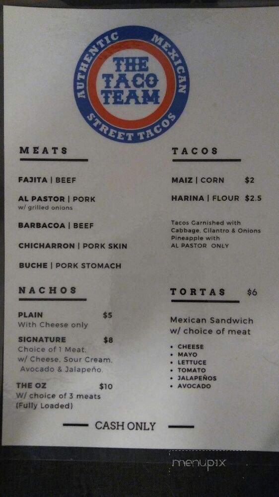 The Taco Team - Fort Worth, TX menu_pic