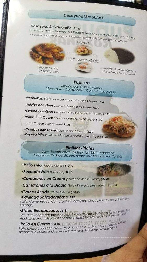 Pupuseria Roxana - Haltom City, TX menu_pic