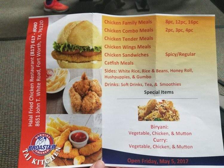 Taj Kitchen - Fort Worth, TX menu_pic