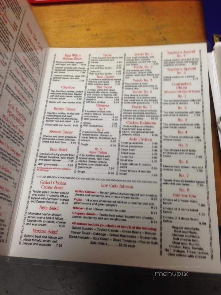 Los Verdes - Whitney, TX menu_pic