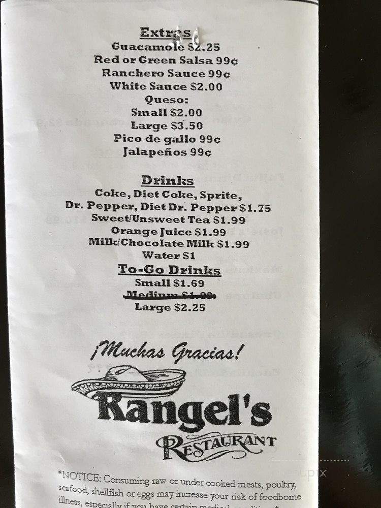 Rangel's Mexican Restaurant - Robert Lee, TX menu_pic