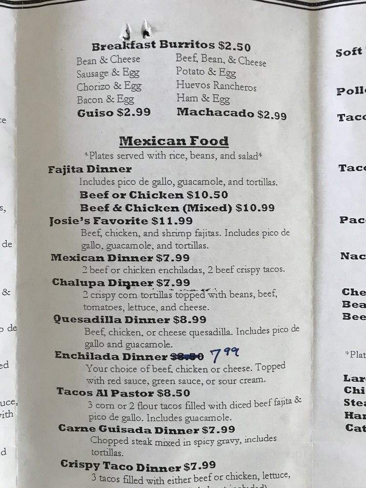 Rangel's Mexican Restaurant - Robert Lee, TX menu_pic