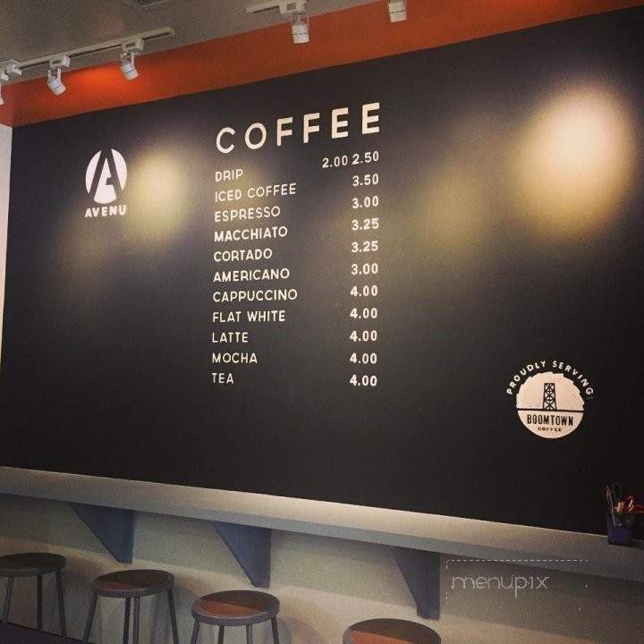 Avenu Coffee - Houston, TX menu_pic