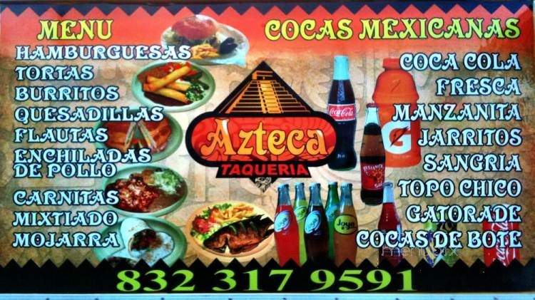 /30647509/Azteca-Taqueria-Menu-Houston-TX - Houston, TX