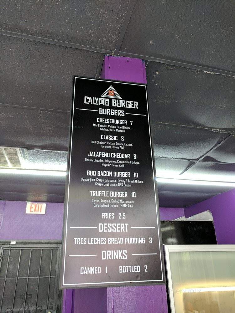 Calypto Burger - Houston, TX menu_pic