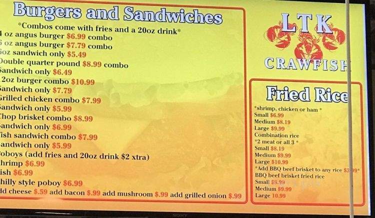 LTK Crawfish - Houston, TX menu_pic