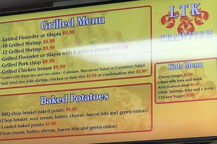 LTK Crawfish - Houston, TX menu_pic