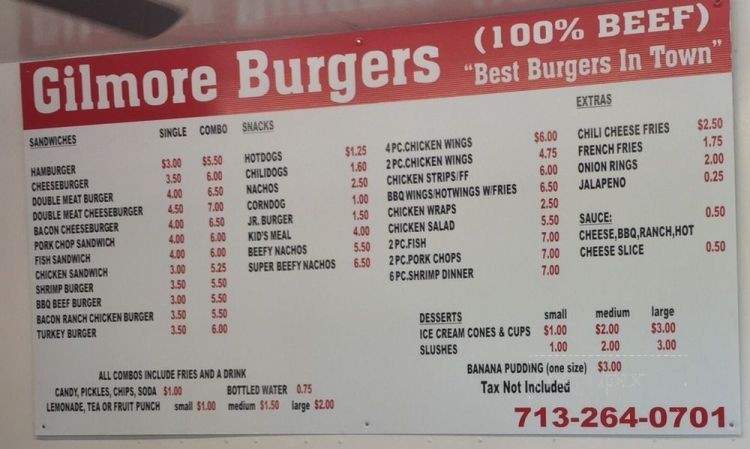 /31046773/Original-Gilmore-Burgers-Menu-Houston-TX - Houston, TX