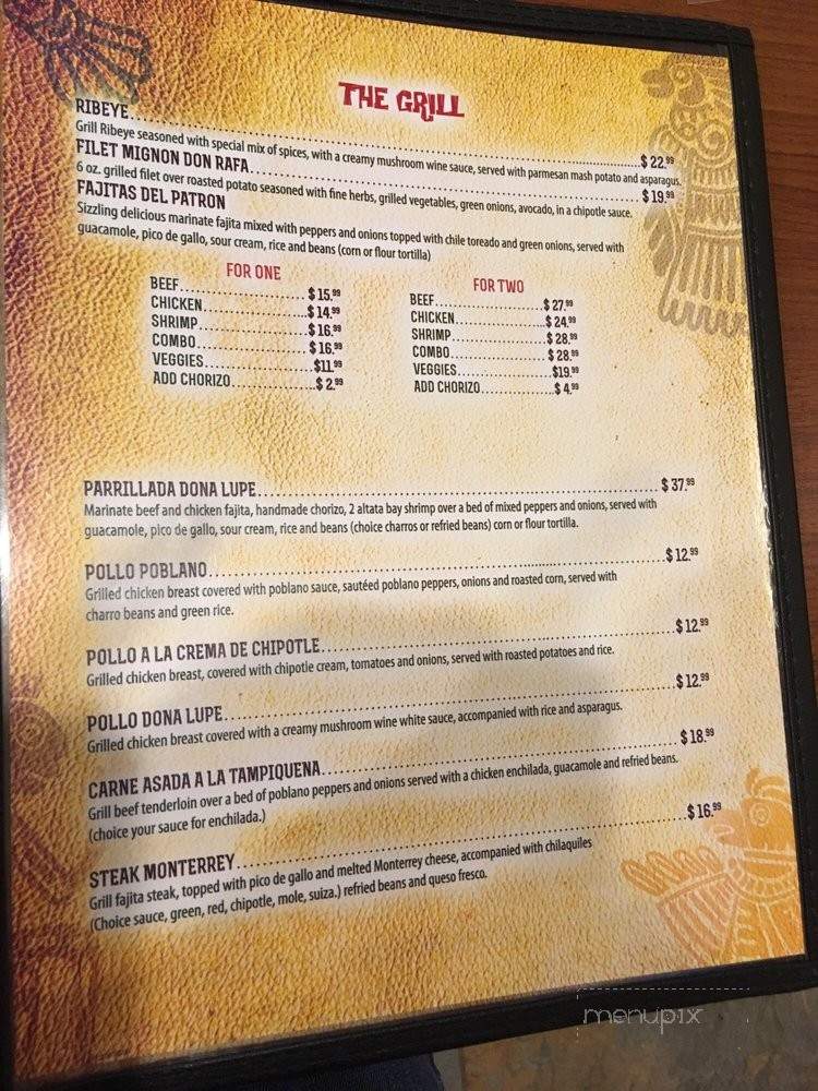 Dona Lupe Mexican Restaurant Bar and Grill - Houston, TX menu_pic