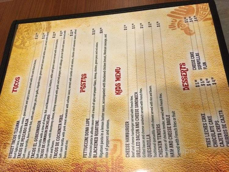 Dona Lupe Mexican Restaurant Bar and Grill - Houston, TX menu_pic