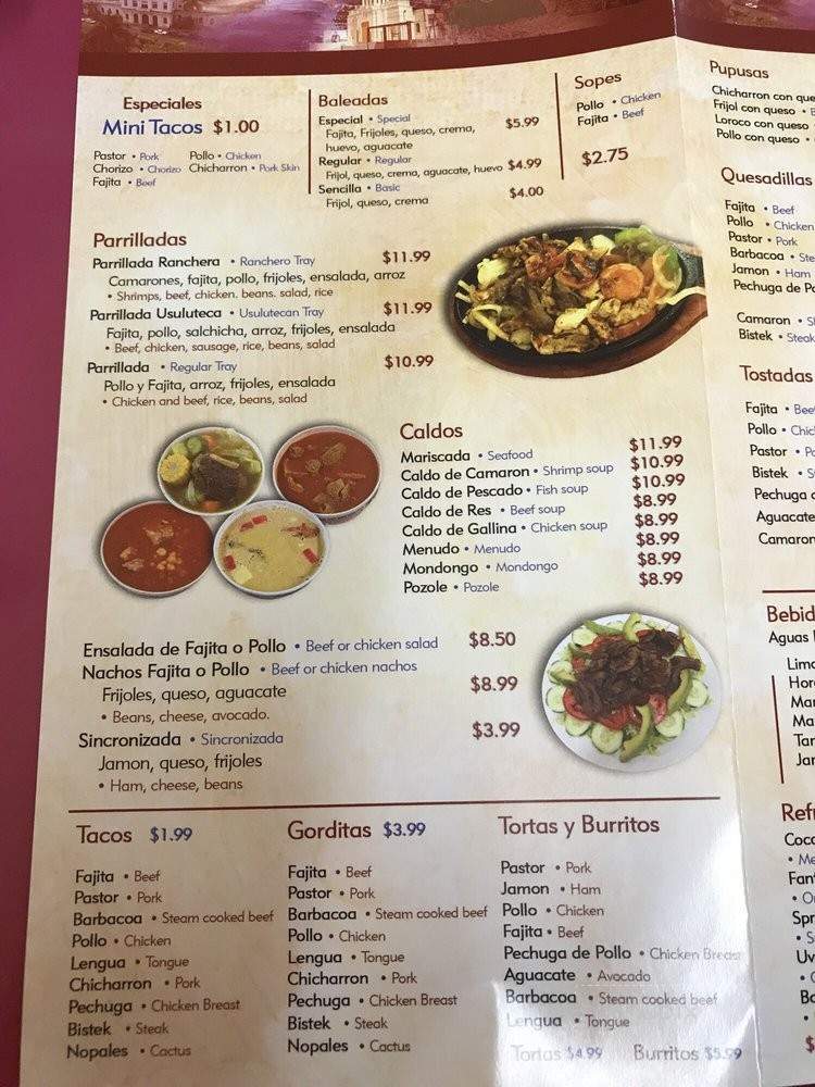 Usuluteco Restaurant - Houston, TX menu_pic