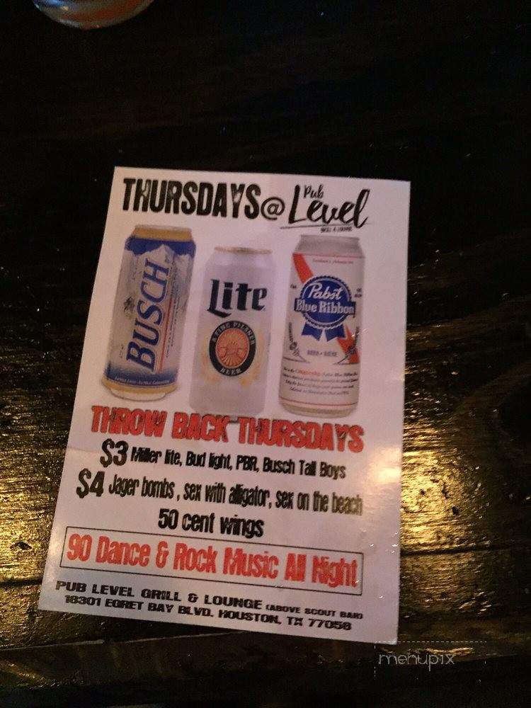 Pub Level - Houston, TX menu_pic