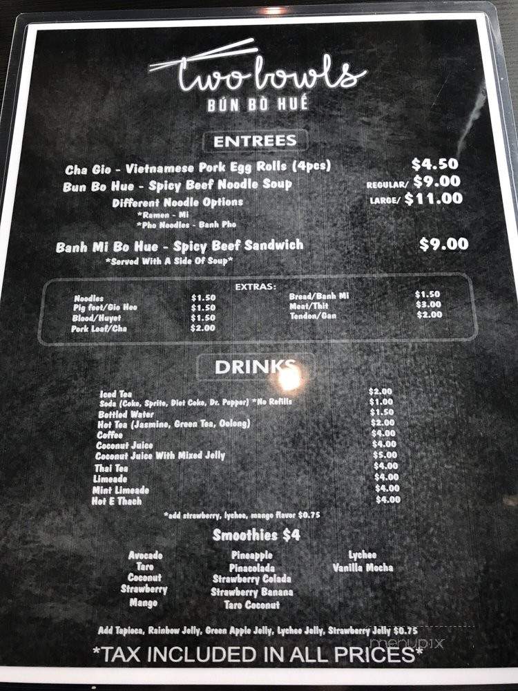 Two Bowls Bun Bo Hue - Houston, TX menu_pic