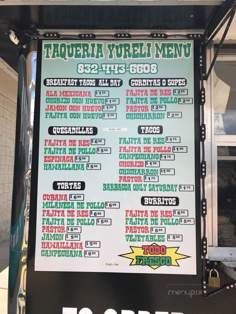 /30520649/Taqueria-Yureli-Menu-Houston-TX - Houston, TX