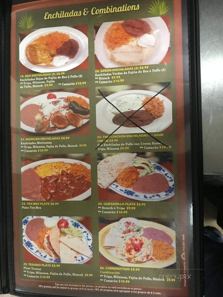 Restaurant Los Agaves - Houston, TX menu_pic