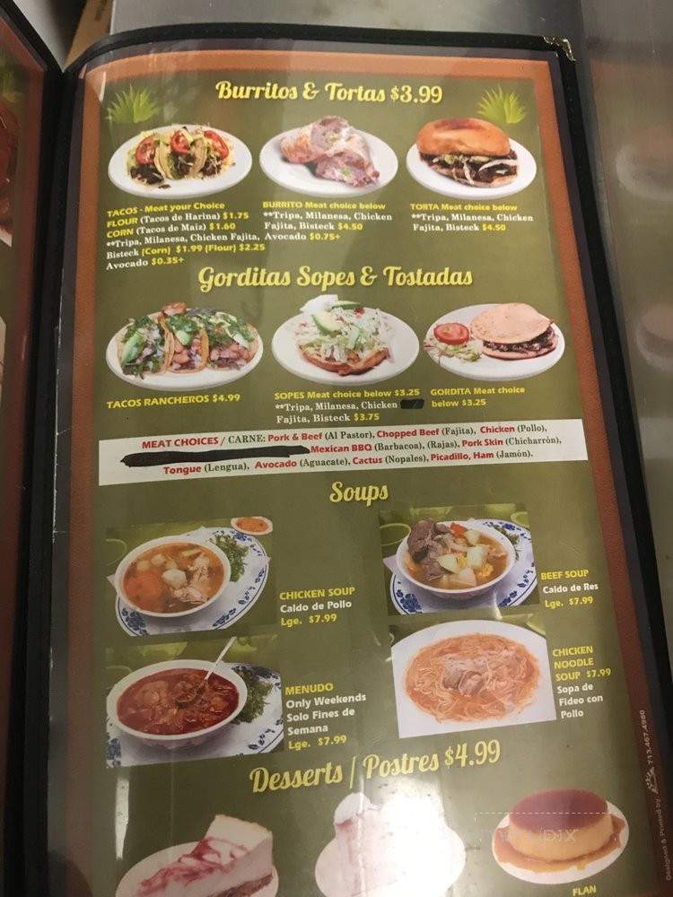 Restaurant Los Agaves - Houston, TX menu_pic