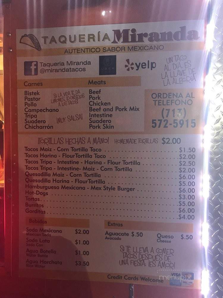 Taqueria Miranda - Houston, TX menu_pic