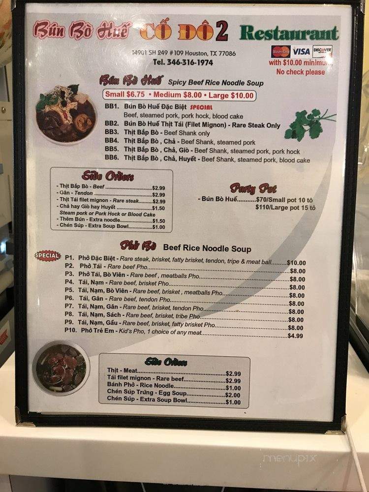 /30686938/Bun-Bo-Hue-Co-Do-2-Menu-Houston-TX - Houston, TX