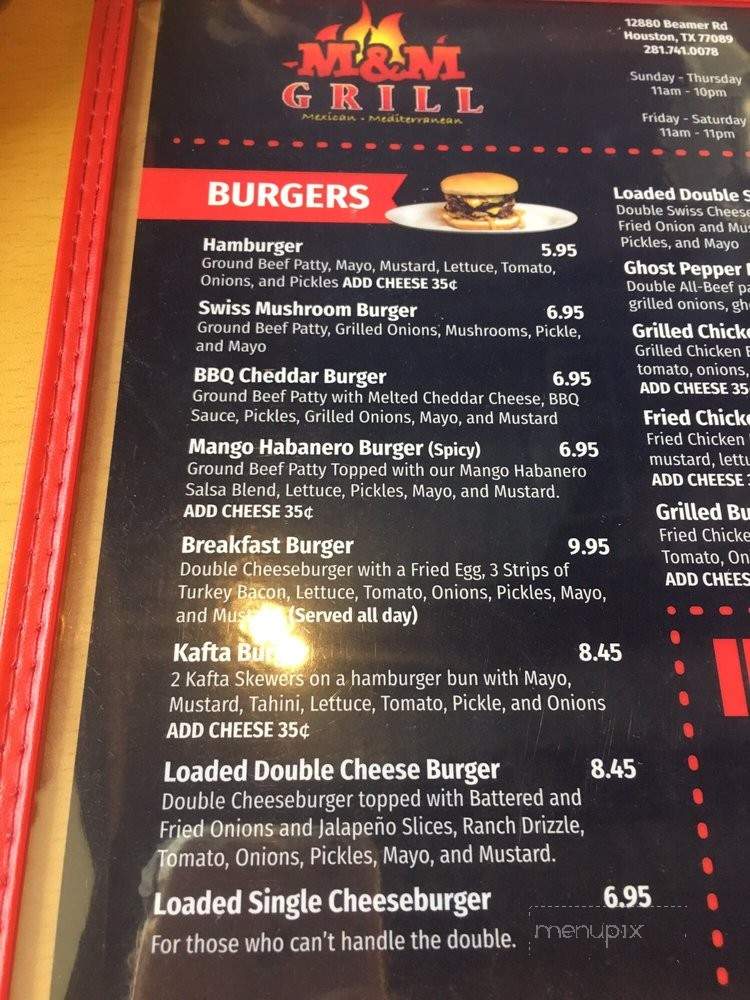 M&M Grill - Houston, TX menu_pic