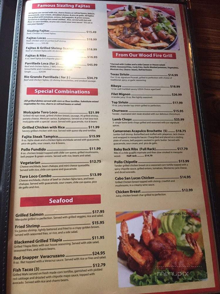 El Toro Loco - Houston, TX menu_pic