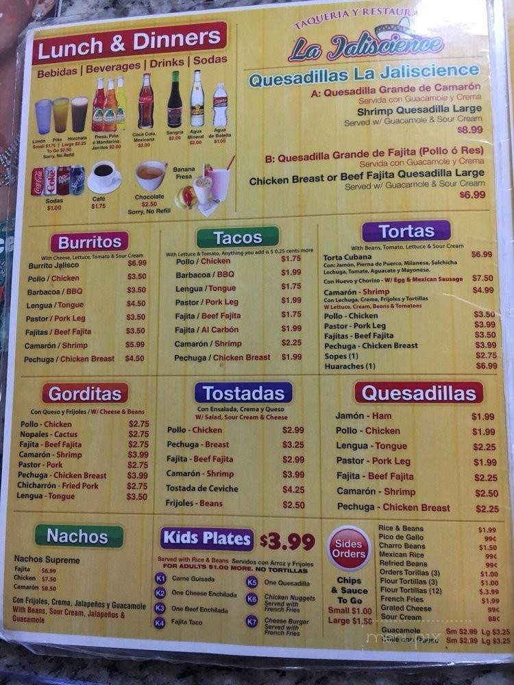 Taqueria La Jalisciense - Houston, TX menu_pic