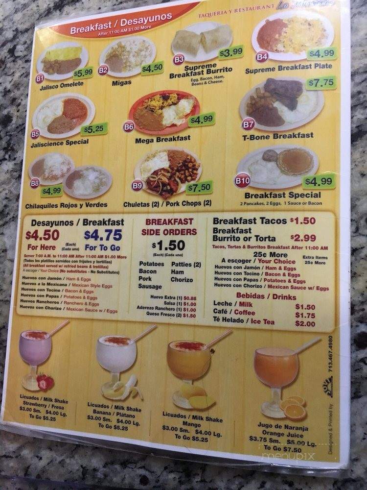 Taqueria La Jalisciense - Houston, TX menu_pic