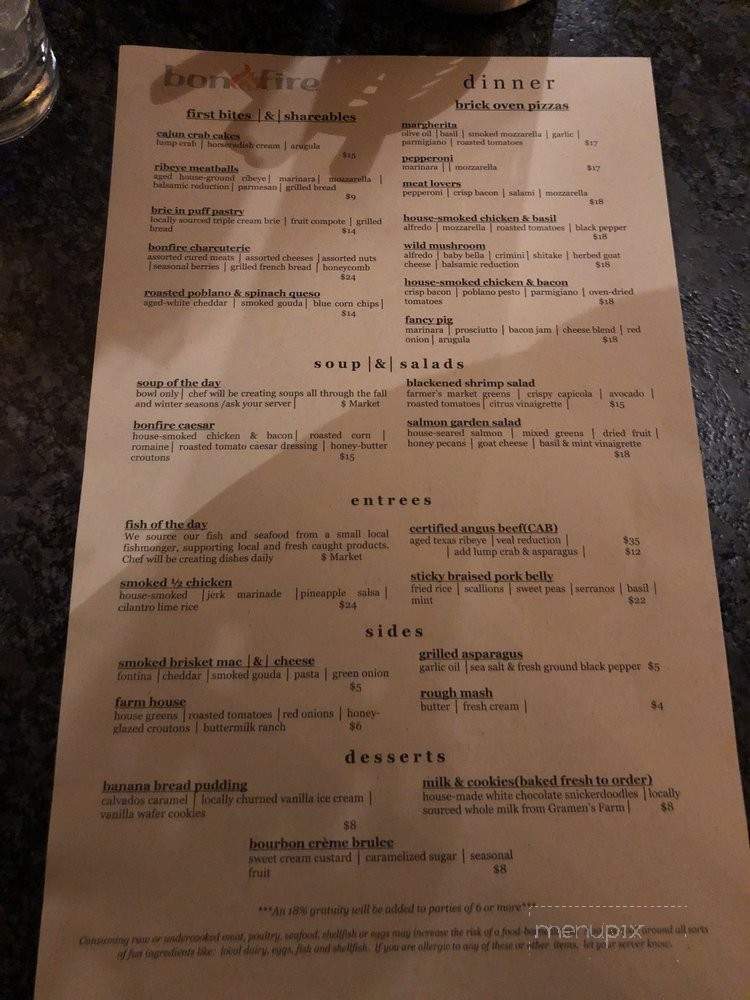 BonFire Grill - Tomball, TX menu_pic