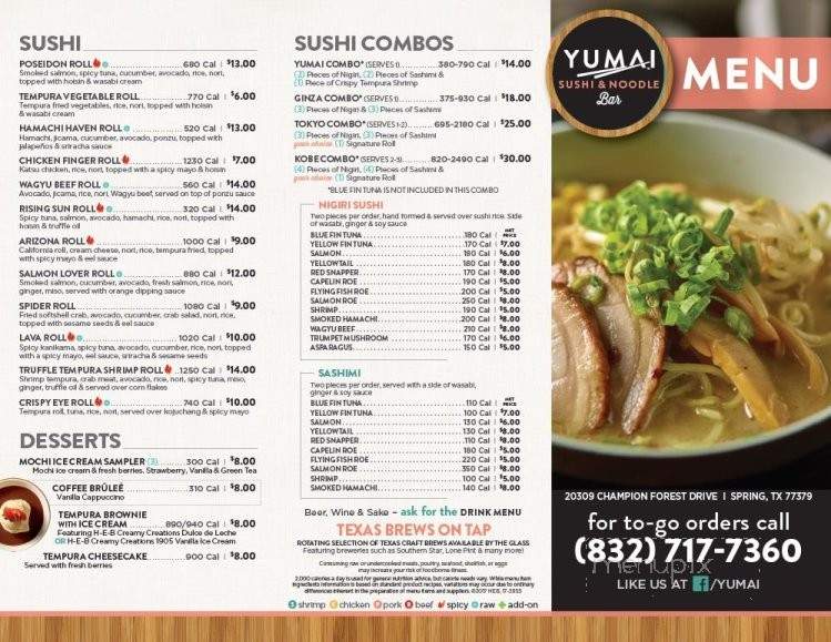 /31319343/Yumai-Sushi-and-Noodle-Bar-Menu-Spring-TX - Spring, TX