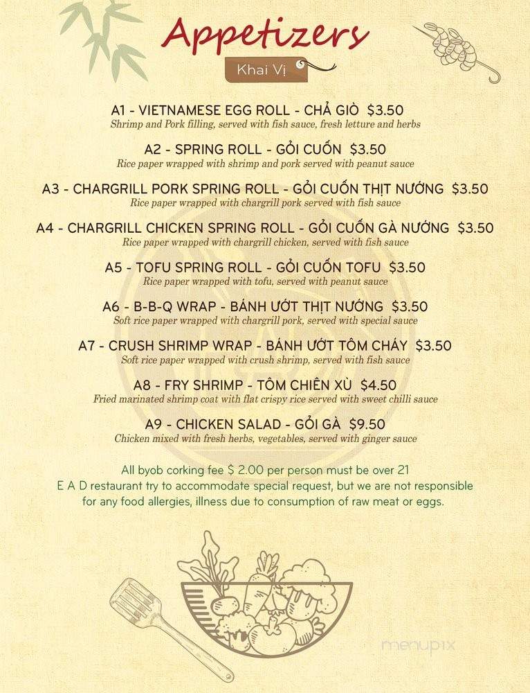 EAD Vietnamese Restaurant - Shenandoah, TX menu_pic