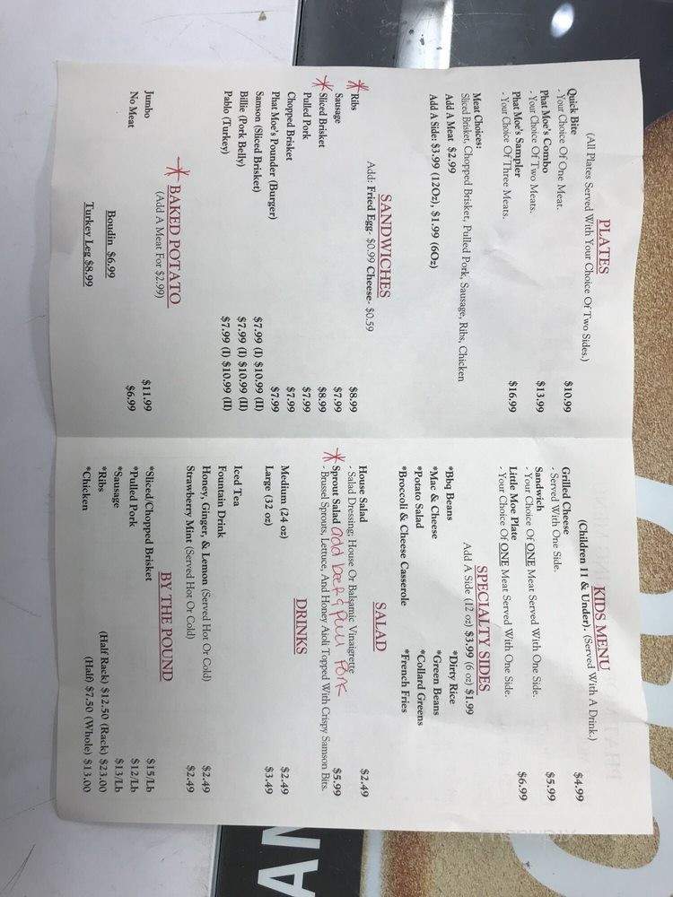 Phat Moe's BBQ - Humble, TX menu_pic