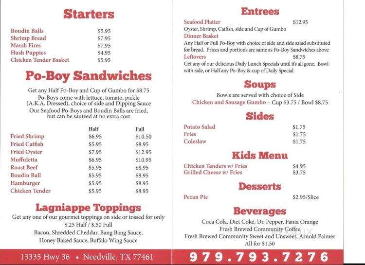 Bayou Boys - Needville, TX menu_pic