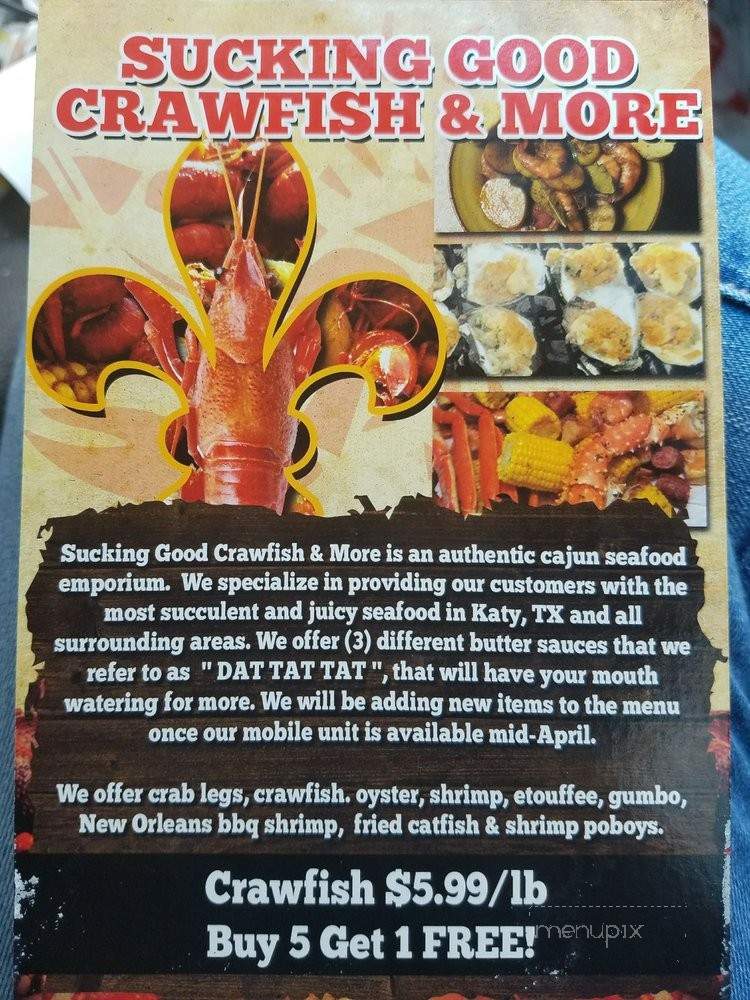 Sucking Good Crawfish & More - Katy, TX menu_pic
