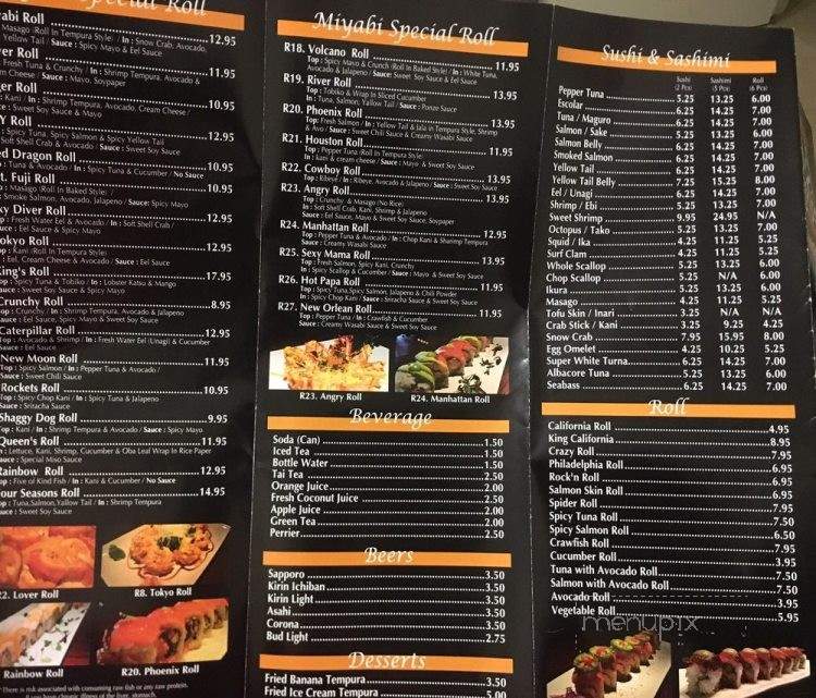 Miyabi Sushi - Katy, TX menu_pic