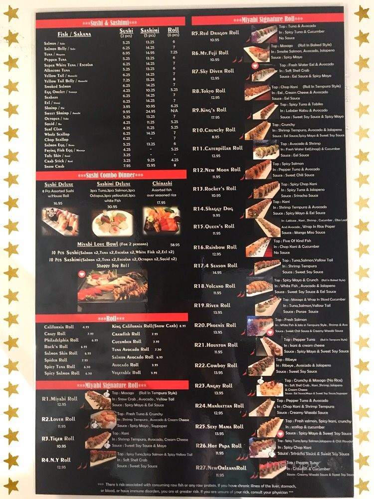 Miyabi Sushi - Katy, TX menu_pic
