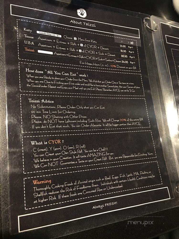 Taizzi - Katy, TX menu_pic