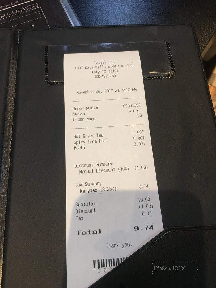Taizzi - Katy, TX menu_pic