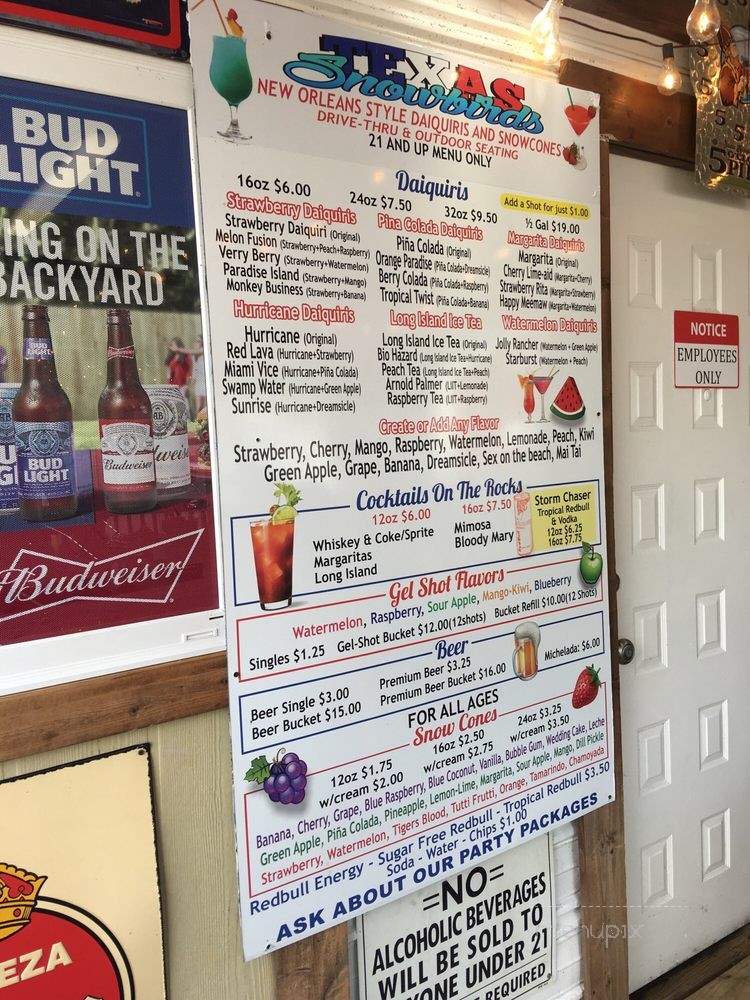 Texas Snowbirds - Pasadena, TX menu_pic