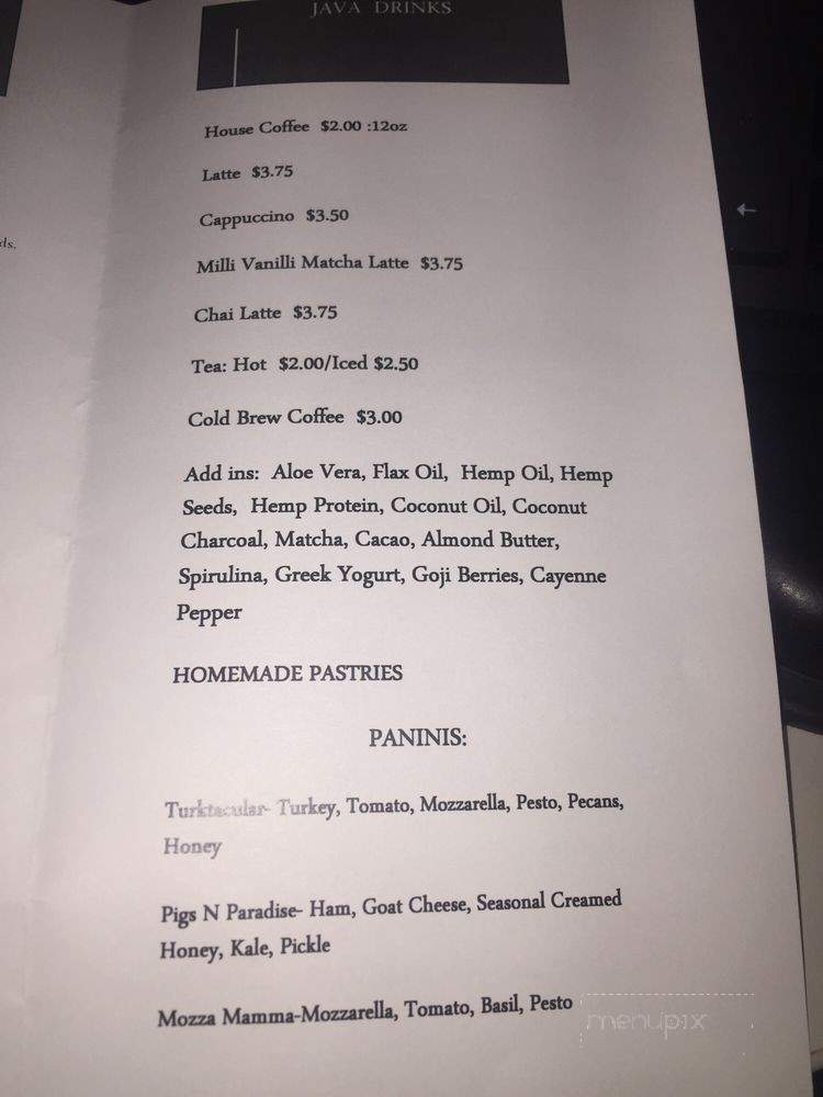Fika Java & Juicery - Galveston, TX menu_pic