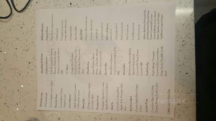 Fika Java & Juicery - Galveston, TX menu_pic