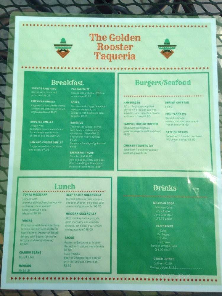 Golden Rooster Taqueria - Galveston, TX menu_pic