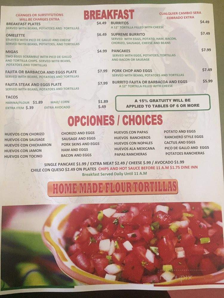 Taqueria Las Tapatias - Lake Jackson, TX menu_pic