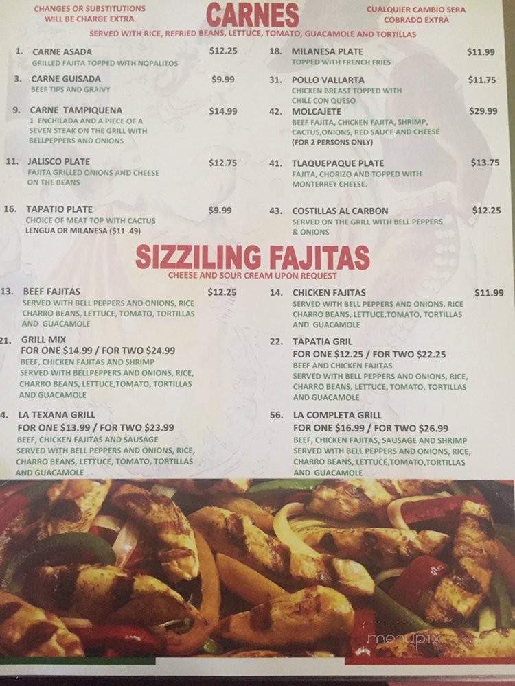 Taqueria Las Tapatias - Lake Jackson, TX menu_pic
