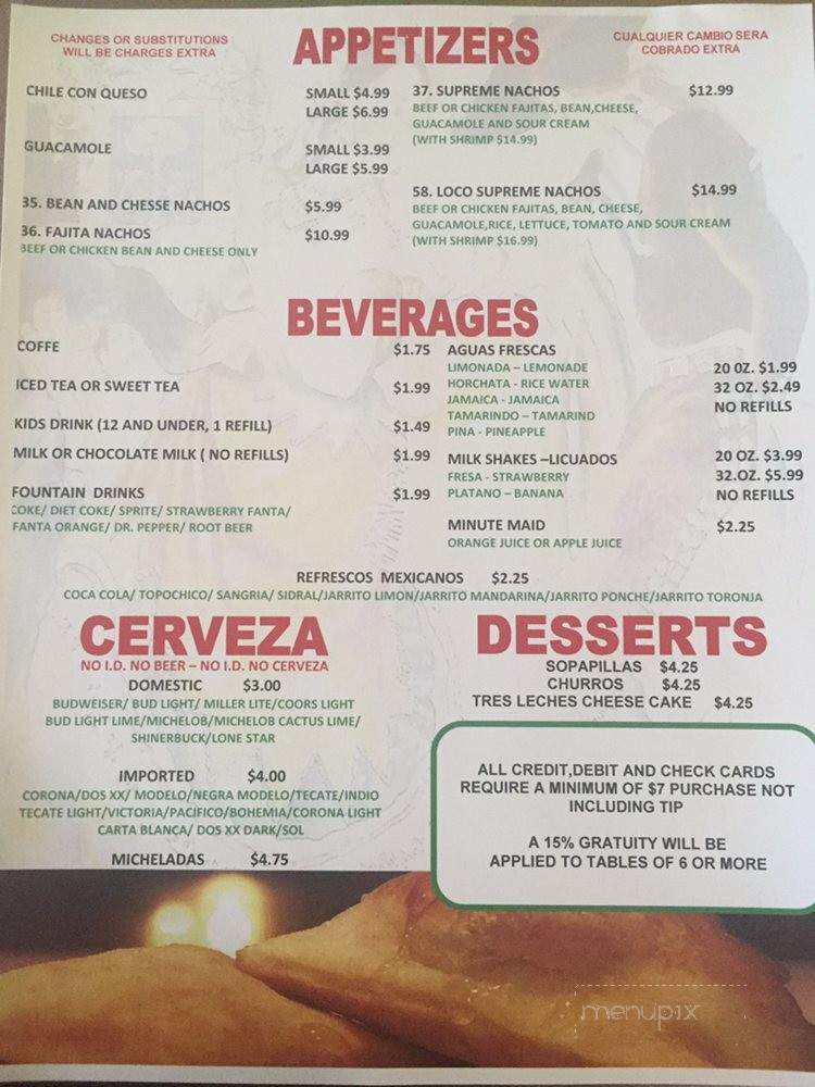 Taqueria Las Tapatias - Lake Jackson, TX menu_pic