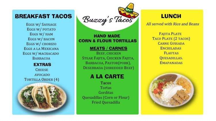 Buzzy's Tacos - Pearland, TX menu_pic