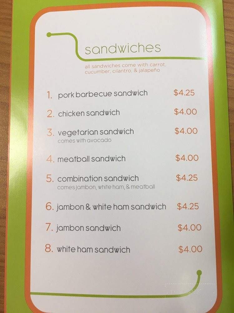 RG Vietnamese Sandwich - Pearland, TX menu_pic