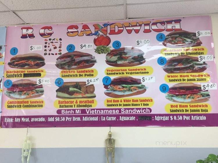RG Vietnamese Sandwich - Pearland, TX menu_pic