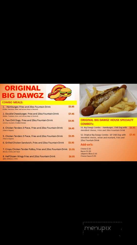 Original Big Dawgz - South Houston, TX menu_pic