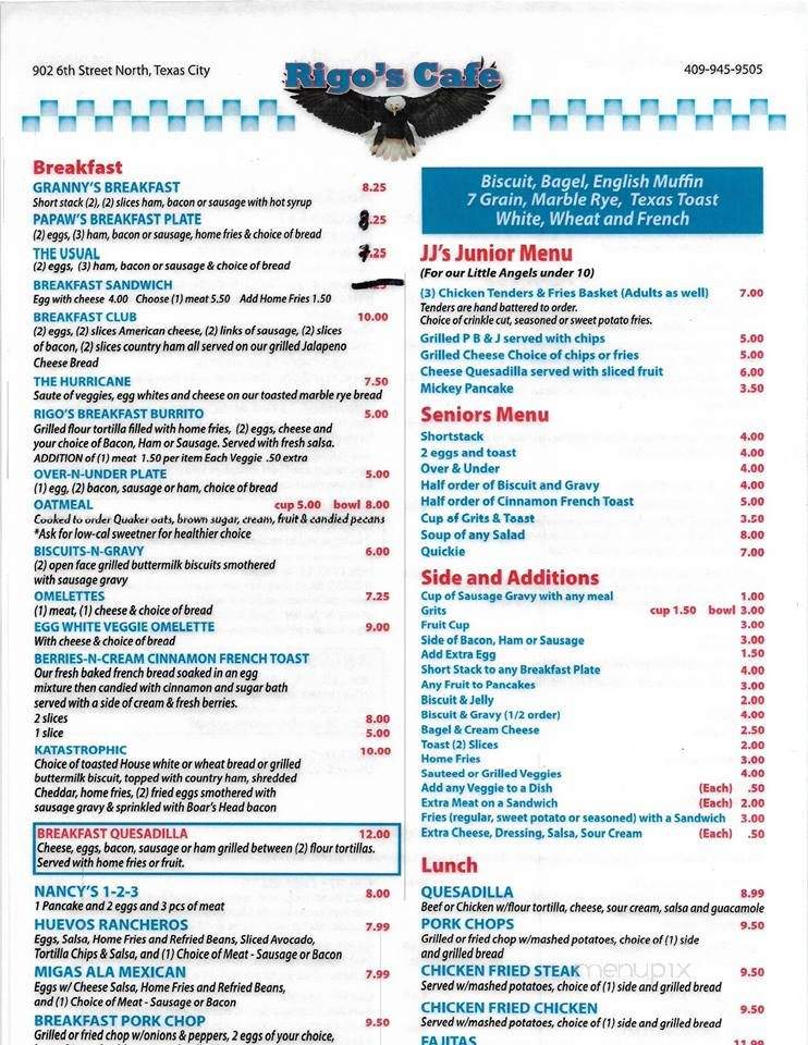 Rigos Cafe - Texas City, TX menu_pic