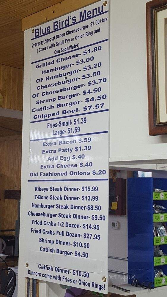 Bluebird Fish Camp - Orange, TX menu_pic