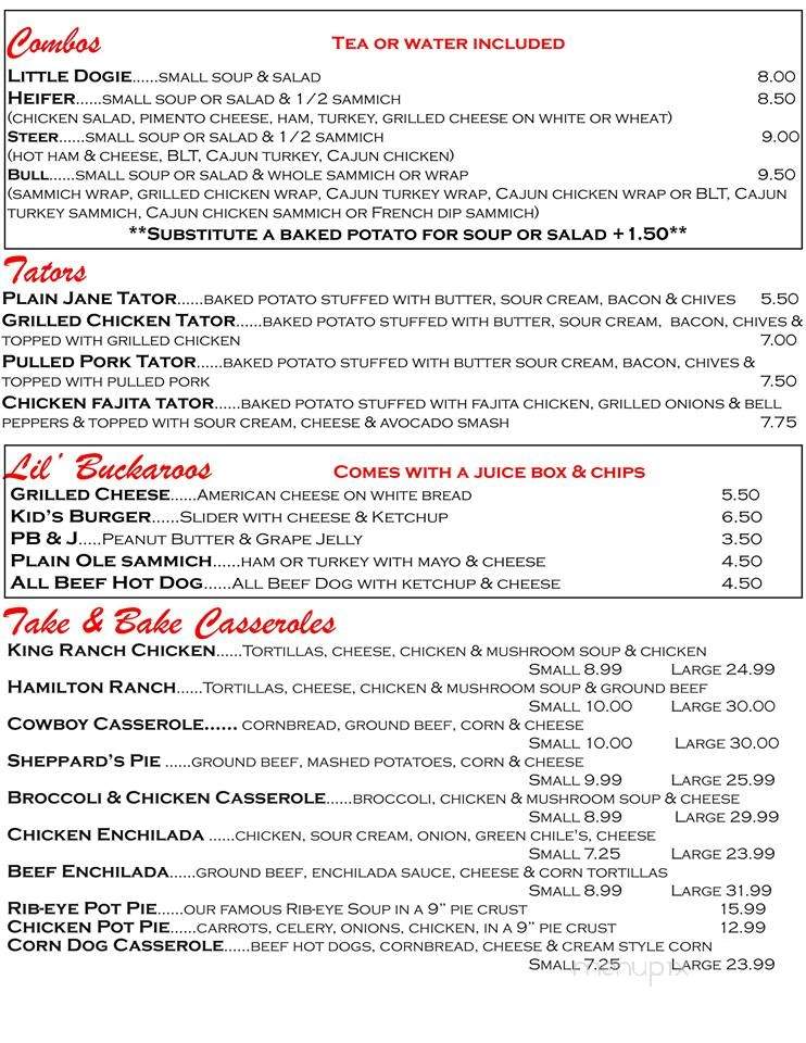 Online Menu of Cattleman's Kitchen, Winnie, TX